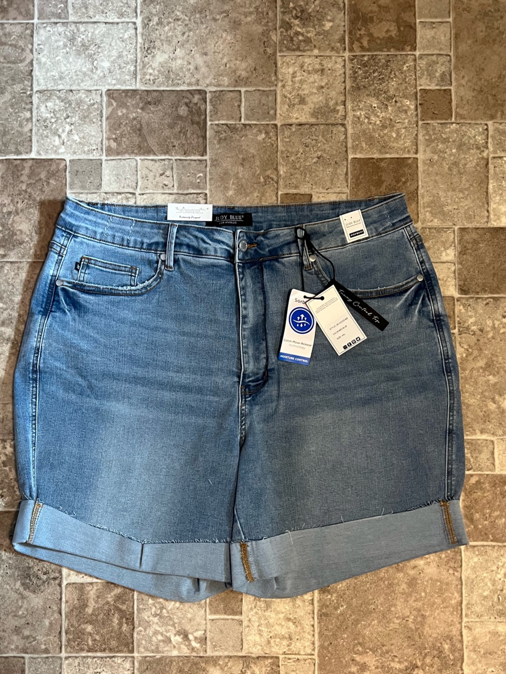NWT 4X (22/24) Judy Blue High Waist Tummy Control Top Denim Shorts